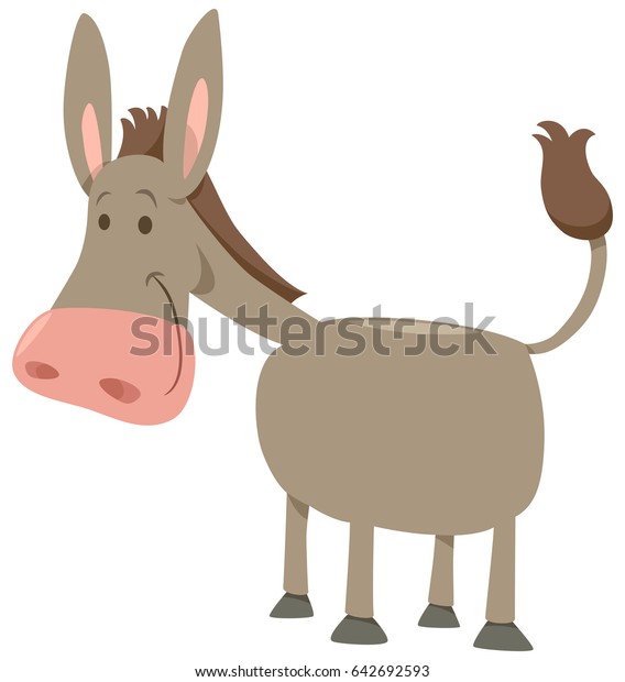 Cartoon Vector Illustration Cute Donkey Farm Stock Vector (Royalty Free ...