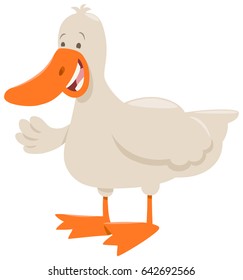 Cartoon Vector Illustration of Cute Duck Farm Animal Character