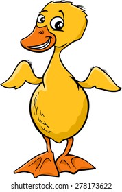 Cartoon Vector Illustration of Cute Duckling Baby Bird Animal