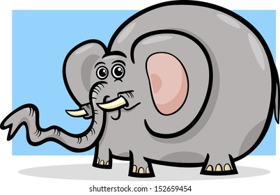Cartoon Vector Illustration of Cute Elephant Wild Animal