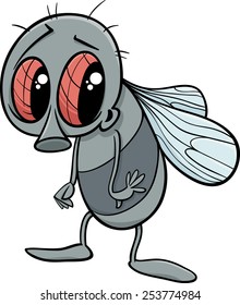 Cartoon Vector Illustration of Cute Fly Insect Character