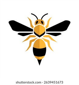 Cartoon vector illustration of a cute flying bumblebee on a white background, perfect for sweet summer nature designs