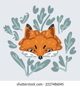 Cartoon vector illustration of Cute fox