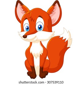 Cartoon Vector Illustration of Cute Fox Animal Character
