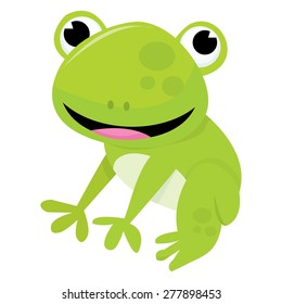Ein Cartoon, Vektorgrafik eines süßen freundlichen Frosches.
