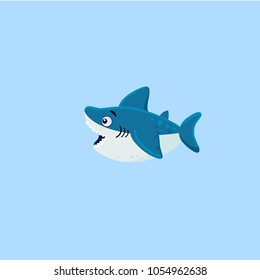Cartoon vector illustration of cute funny shark