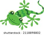 A cartoon vector illustration of cute gecko lizard.