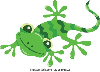 A cartoon vector illustration of cute gecko lizard.
