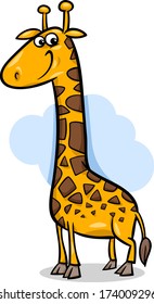 Cartoon Vector Illustration of Cute Giraffe African Animal