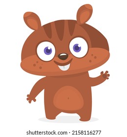 Cartoon vector illustration of cute hamster. Isolated on white