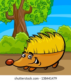 Cartoon Vector Illustration of Cute Hedgehog Wild Animal