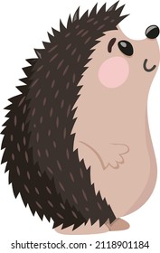 A cartoon vector illustration of a cute hedgehog.