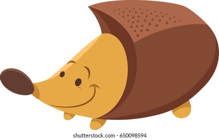 Cartoon Vector Illustration of Cute Hedgehog Animal Character