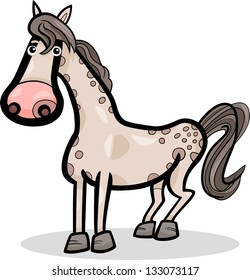 Cartoon Vector Illustration of Cute Horse Farm Animal