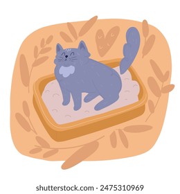 Cartoon Vektorillustration von niedlichen Kätzchen Wurfbox