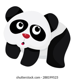 A cartoon vector illustration of a cute little panda.