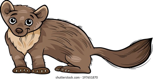 Cartoon Vector Illustration of Cute Marten Animal