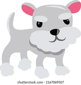 Dibujo vectorial de una adorable cachorro schnauzer en miniatura.