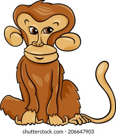 Cartoon Vector Illustration of Cute Monkey Primate Animal