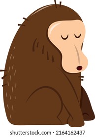 A cartoon vector illustration of a cute monkey.