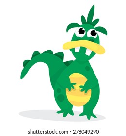 A cartoon vector illustration of a cute monster.