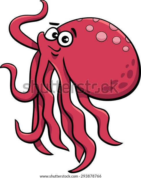 Cartoon Vector Illustration Cute Octopus Sea Stock Vector (royalty Free 