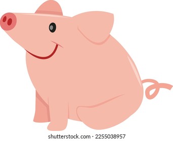 A cartoon vector illustration of a cute pig.