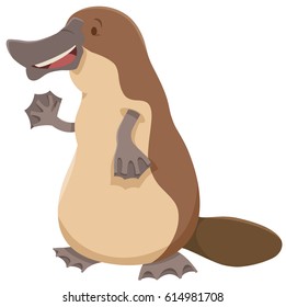 Cartoon Vector Illustration of Cute Platypus Animal Character