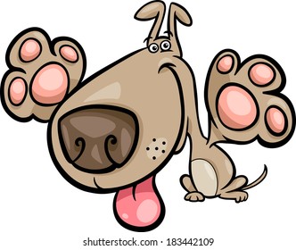 Cartoon Vector Illustration of Cute Playful Dog