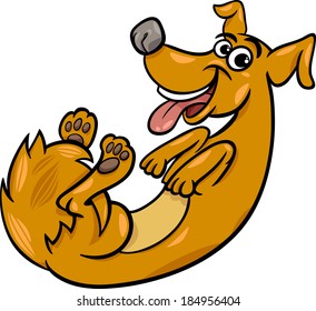 Cartoon Vector Illustration of Cute Playful Dog