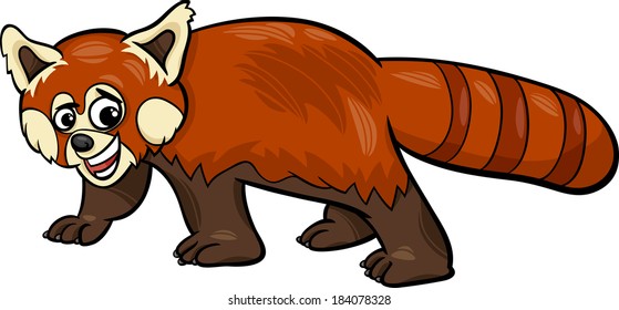 Cartoon Vector Illustration of Cute Red Panda Animal