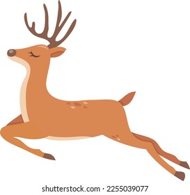 A cartoon vector illustration of a cute reindeer.