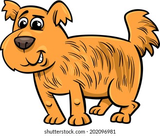 Cartoon Vector Illustration of Cute Shaggy Dog
