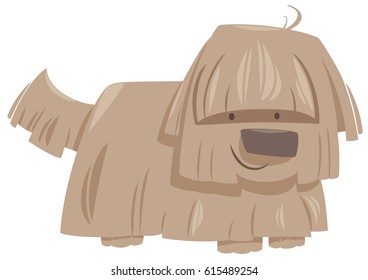 Cartoon Vector Illustration of Cute Shaggy Dog Pet Animal Character