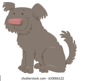 Cartoon Vector Illustration of Cute Shaggy Dog Animal Character