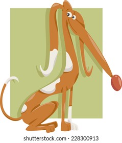 Cartoon Vector Illustration of Cute Spotted Sitting Dog