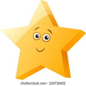 Cartoon Vector Illustration of Cute Star Character Clip Art