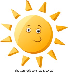 Cartoon Vector Illustration of Cute Sun Character Clip Art