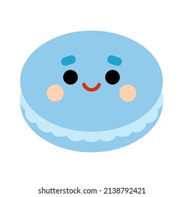 Cartoon Vector Illustration, Cute Sweet Character, Macaroon Biscuit With A Cute Face