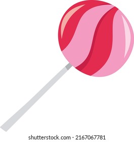 A cartoon vector illustration of a cute sweet candy lollipop.