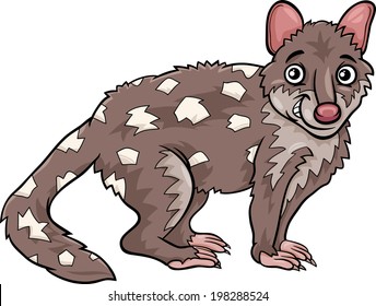 Cartoon Vector Illustration of Cute Tiger Quoll Animal