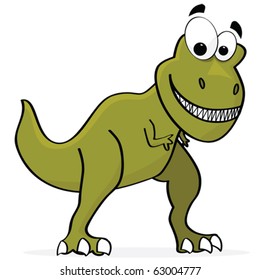 Cartoon vector illustration of a cute T-Rex dinosaur