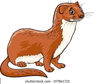 Cartoon Vector Illustration of Cute Weasel Animal