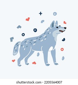 Ilustración vectorial de dibujos animados del lobo de Cute