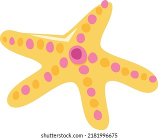 Dibujo vectorial de una bonita estrella de mar amarillo.