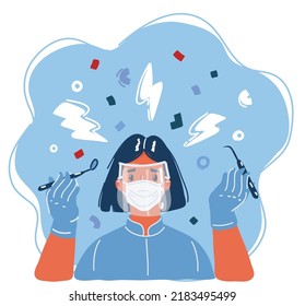 Cartoon vector illustration of dantist
