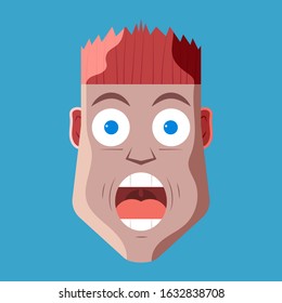 Cartoon vector illustration design. Character for your project. Screaming man.