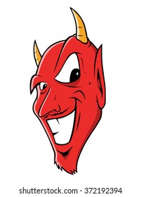 cartoon vector illustration of a devil grinning