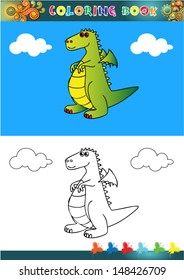 Cartoon Vector Illustration of Diplodocus Dinosaur Reptile Species in Prehistoric World for Coloring Book and Education