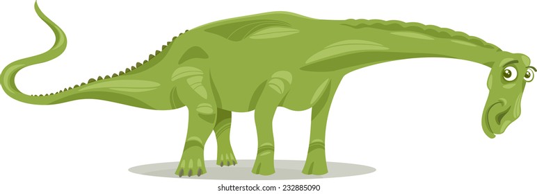 Cartoon Vector Illustration of Diplodocus Dinosaur Prehistoric Reptile Species
